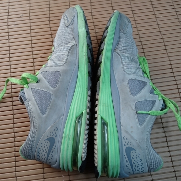 Nike LunarMax+ Running Shoe gray/ green Neon 415323-010 Low Lace Up men's 12 M. - Picture 8 of 10